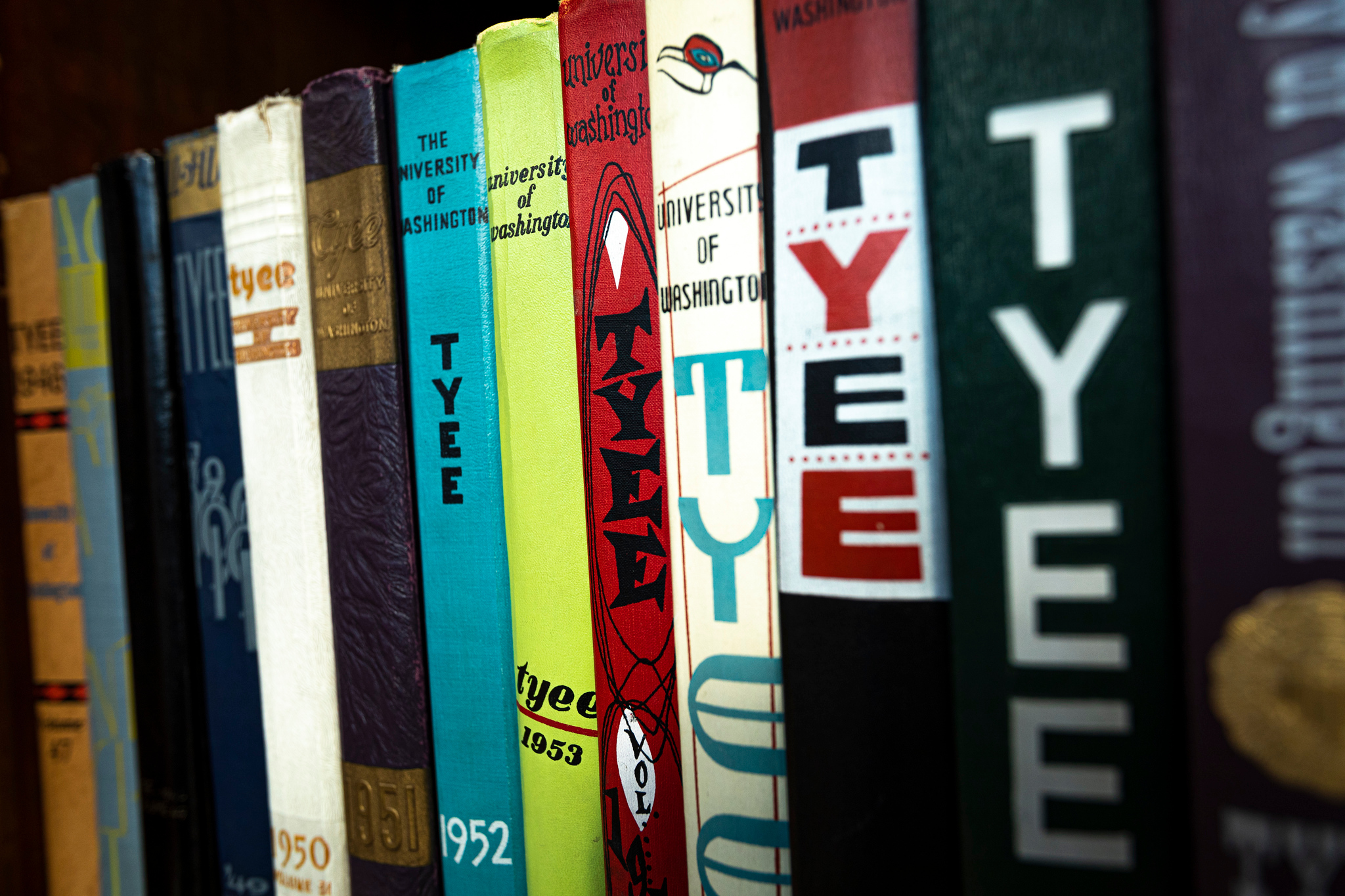 Tyee books on a shelf