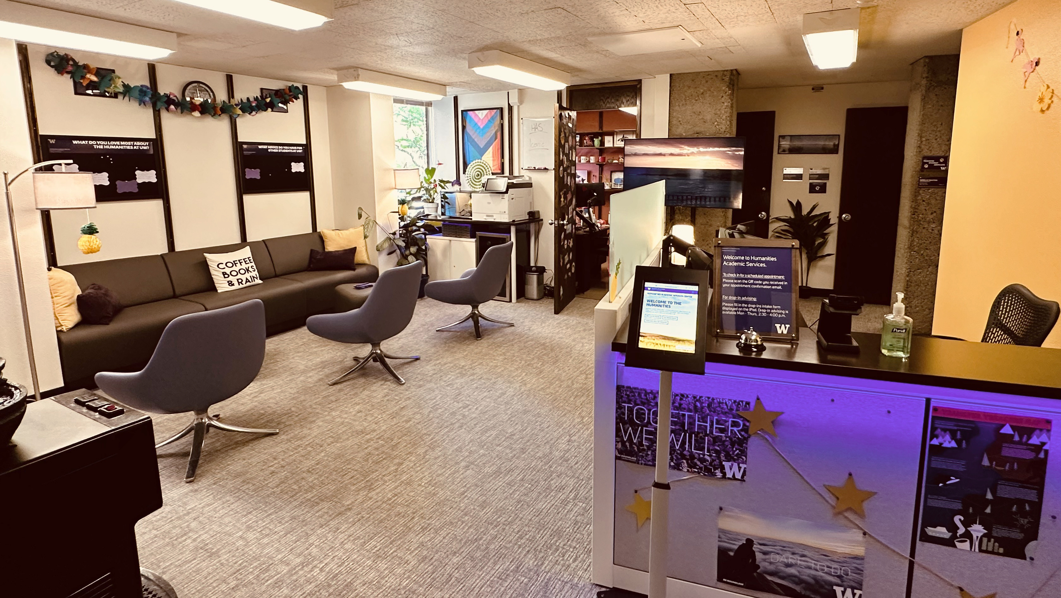 A welcoming photo of the HAS lobby space