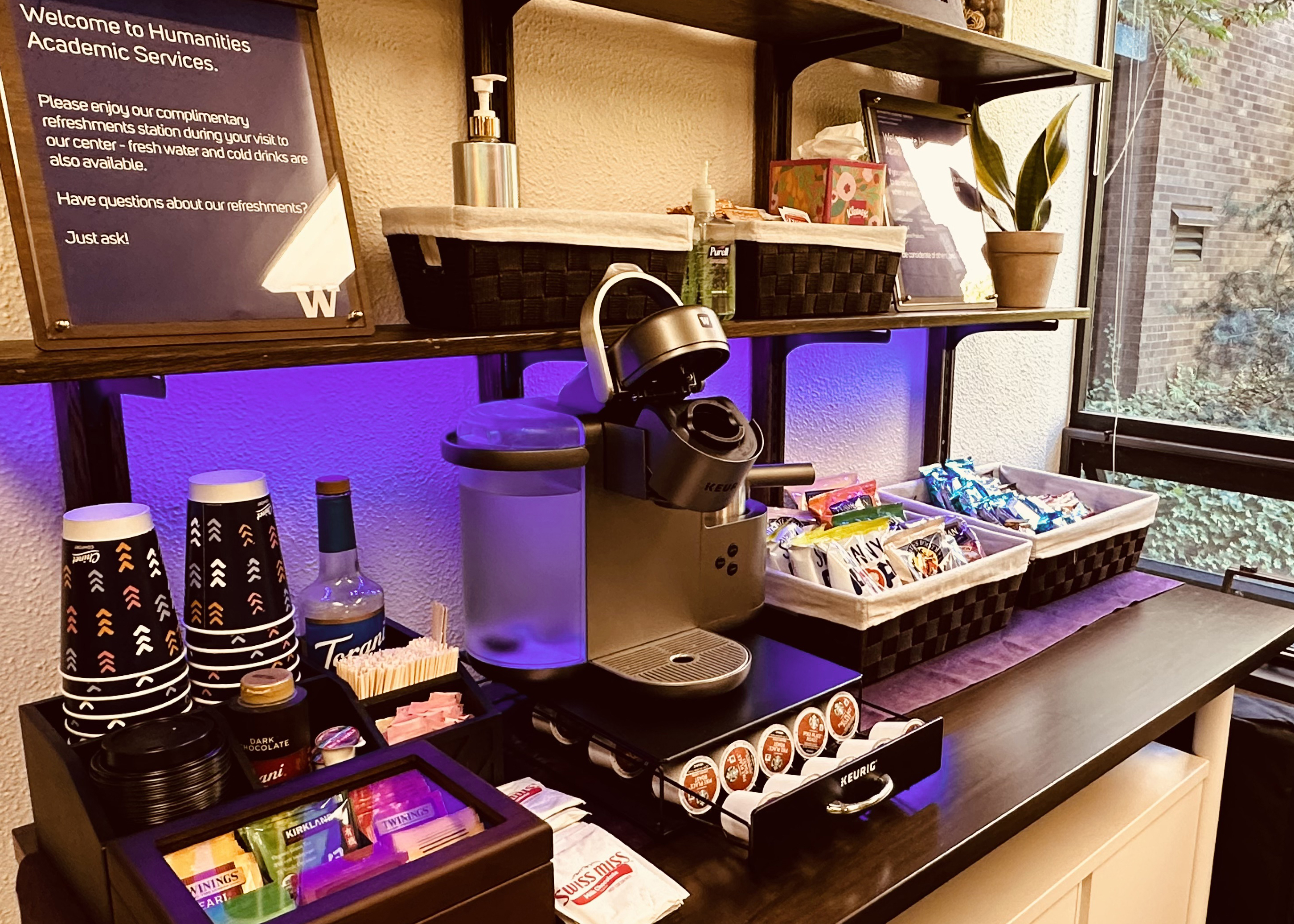 An array of refreshments in the HAS office