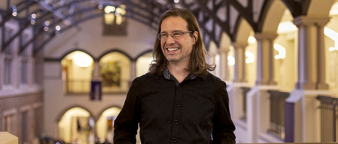 Stephen Groening in Mary Gates Hall